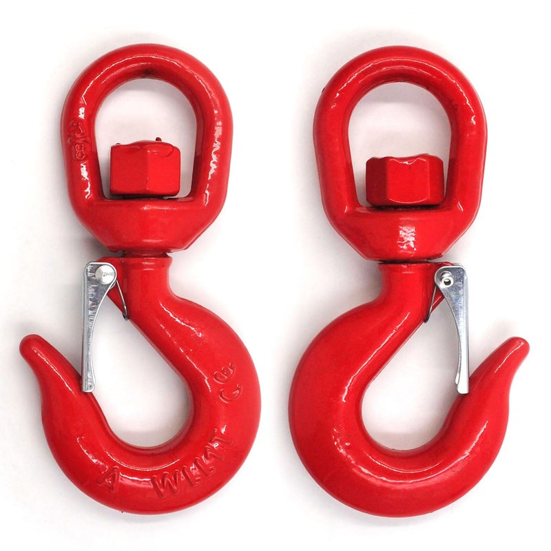 FlixGrdy (2 Pack) 1 Tons Lifting Swivel Hook with Safety Latch 3/4'' and 2200 lbs Load Capacity, Heavy Duty Swivel Lifting Hook for Lifting - Image 1